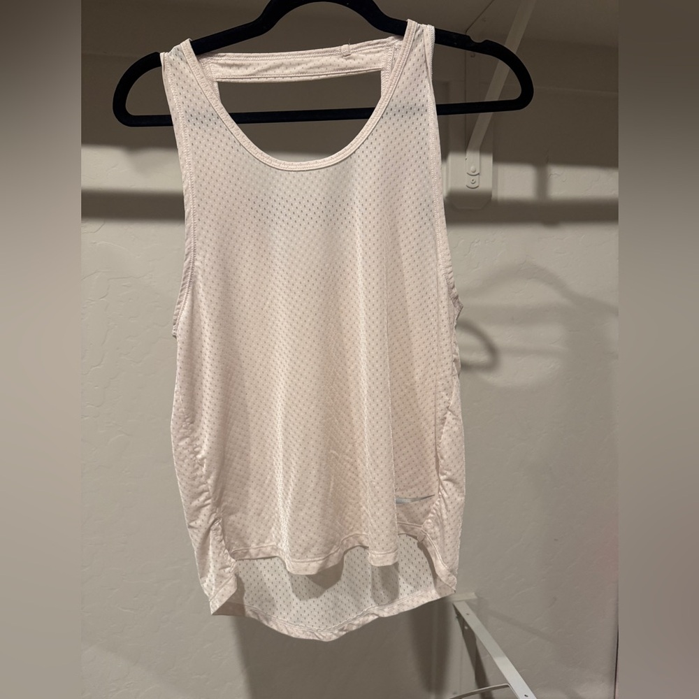 Nike White Mesh Athletic Tank Top